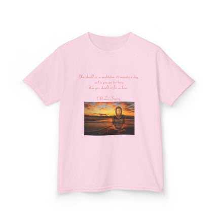 Zen Quote Kids Tee – Heavy Cotton Shirt for Calm & Curiosity