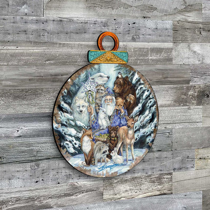 Gather in Peace Father Winter Animals Wall Hanger by J. Bergsma - Christmas Decor - 8591968H-JB-4