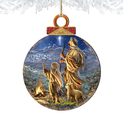 Shepherds Keeping Watch Wooden Ornaments by Gelsinger - Nativity Holiday Decor - 8021125-1838-4