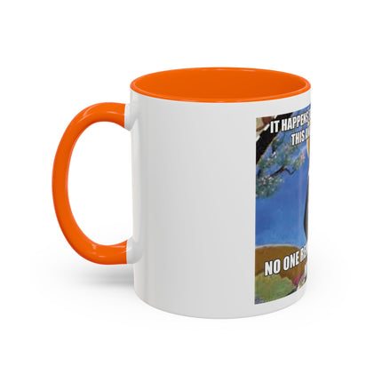 Saint with Cats Coffee Mug – "No One Remembers Me and My Cats" Accent Mug