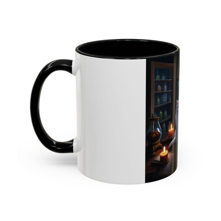 Cozy Cat Accent Mug – 11oz – Candlelight & Moonlight for Book Lovers