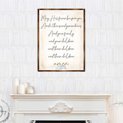 Blessing Quote Sign- May His Favor Be Upon You - Housewarming gift - Gift for newlyweds - Bible Verse scripts - Christian sign decor - Wedding gift - Blessing sign - Living room decor - 310353-0
