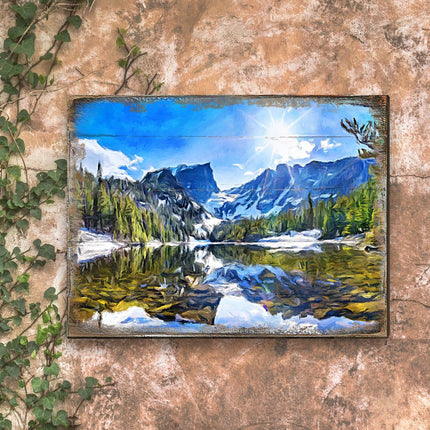 Forest Mountains Art Wooden Wall Art by Nature Wonders - Nature Wildlife Decor  - 95237B-1