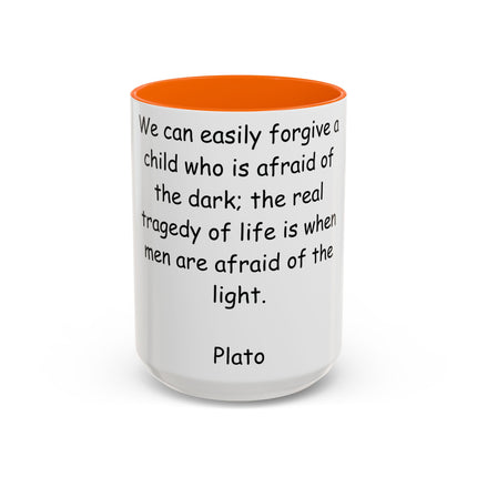 Plato Quote Ceramic Mug – 15oz Accent Cup for Daily Wisdom