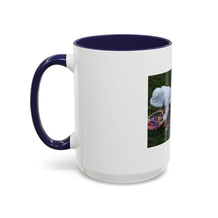 Easter Photo Coffee Mug — “Easter egg hunts are proof…” Accent Ceramic Mug (11/15oz)