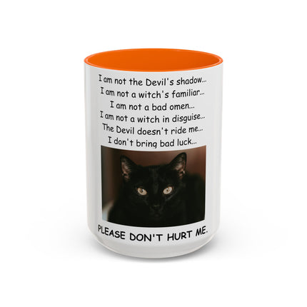 Accent Mug – Black Cat Print – Ceramic Drinkware – 15oz