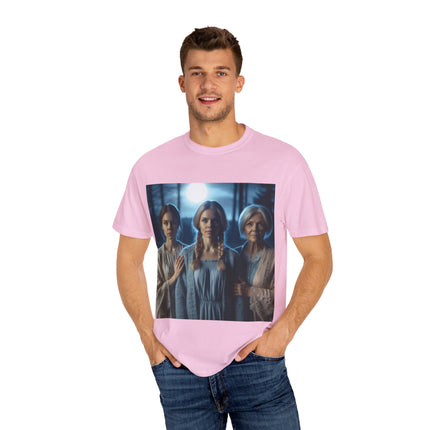 Mystical Sisterhood Tee – Garment-Dyed Shirt of Triple Goddess