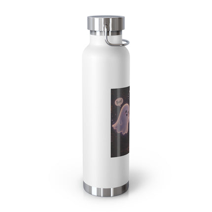 22oz Copper Vacuum Bottle — Cute Ghost "Boo is just hello in ghost language" Insulated Bottle
