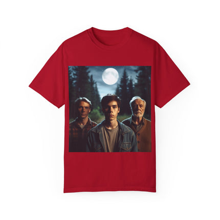 Retro Moonlit Night T-Shirt - Unisex Garment-Dyed Tee for Nature Lovers