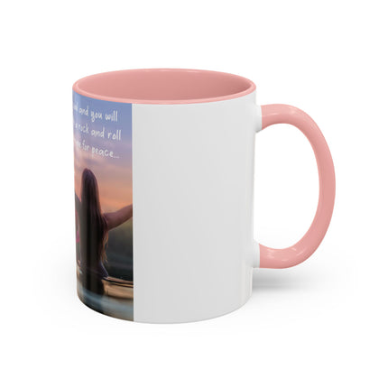 Ageless Hippie Soul Mug | 11oz Accent Cup with Lotus & Uplifting Quote