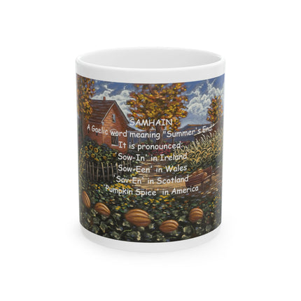Samhain Autumn Pumpkin Spice Ceramic Mug (11oz & 15oz) — Cozy Fall Harvest Coffee Cup