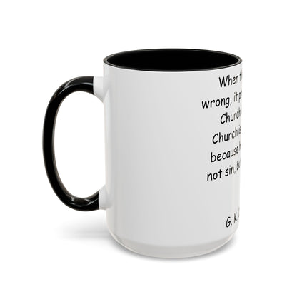 Inspirational Quote Coffee Mug - G.K. Chesterton - Cozy Reflection