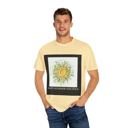 Summer Solstice Tee – Unisex Garment-Dyed Shirt with Sun Design