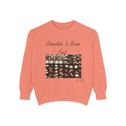 Chocolate Is Brain Fuel Unisex Sweatshirt - Cozy & Fun Gift for Chocolate Lovers