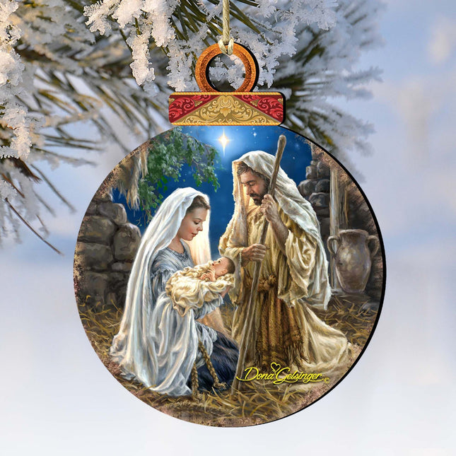Glory to God Ball Wooden Ornaments by Gelsinger - Nativity Holiday Decor - 8021010-1722-0