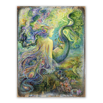 Mer Fairy Fantasy Wooden Wall Art by Josephine Wall - Fantasy Decor - 852149-JW-1