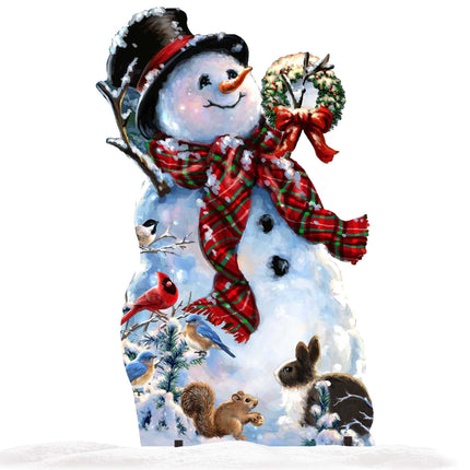 An Old-fashioned Christmas  Outdoor Scene by D. Gelsinger - Christmas Santa Snowman Decor - 8461018F-1563-2