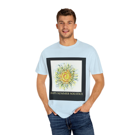 Summer Solstice Tee – Unisex Garment-Dyed Shirt with Sun Design