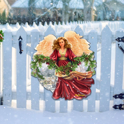 Snowfall Angel Holiday Door Decor by D. Gelsinger - Christmas Decor - 8461068H-DG-3