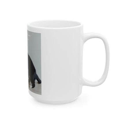 Cat Hug Photo Mug — "Marriage is an endless sleepover with your favorite weirdo" Ceramic Coffee Cup (11oz/15oz)