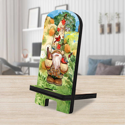 Fall Gnome Cell Phone Stand Halloween Décor Wood Mobile Tablet Holder Charging Station Organizer - 892033-0
