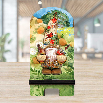 Fall Gnome Cell Phone Stand Halloween Décor Wood Mobile Tablet Holder Charging Station Organizer - 892033-2