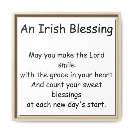 Canvas Wall Art — “An Irish Blessing” Framed Matte Print