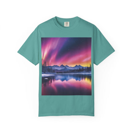 Aurora Lake T-Shirt — Northern Lights Landscape Tee