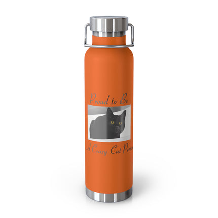 Proud Cat Parent Insulated Bottle – 22oz Travel Gift for Cat Lovers