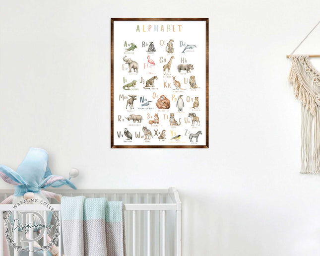 Animal Alphabet Art - Wooden Educational Art - Wall Decor - Homeschool Decor - Classroom Decor - Playroom Decor - Nursery Wall Art - Art For Kids - 310211-0