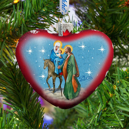 Nativity Heart Glass Ornament by G. DeBrekht - Nativity Holiday Decor - 73511-2