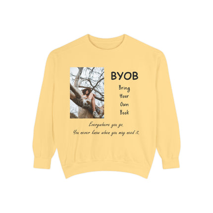 BYOB Sweatshirt – “Bring Your Own Book” – Unisex Literary Fashion