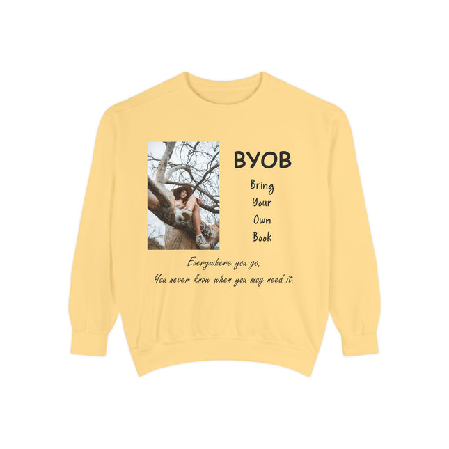 BYOB Sweatshirt – “Bring Your Own Book” – Unisex Literary Fashion