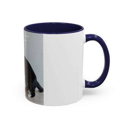 Cat Lovers Accent Mug – 11oz Ceramic Cup with Sleepover Quote