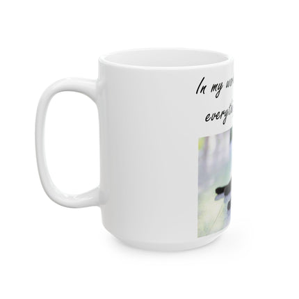 Cat Lover’s Ceramic Mug – “A Cat Makes Everything Better” – 15oz