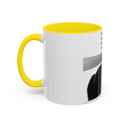 Black Cat Accent Mug – “In the Here In the Now” 11oz Ceramic Cup