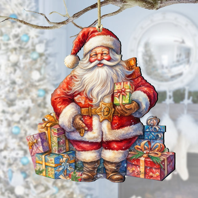 The Joy of Giving Wooden Ornaments by G. Debrekht Christmas Santa Snowman Decor - 8611081-0