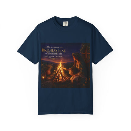 Brigid's Fire Festival T-Shirt — Celtic Imbolc Bonfire Design