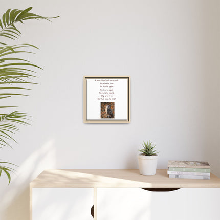 Framed Matte Canvas - 'A Wise Old Owl' Decorative Wall Art (Owl Poem)