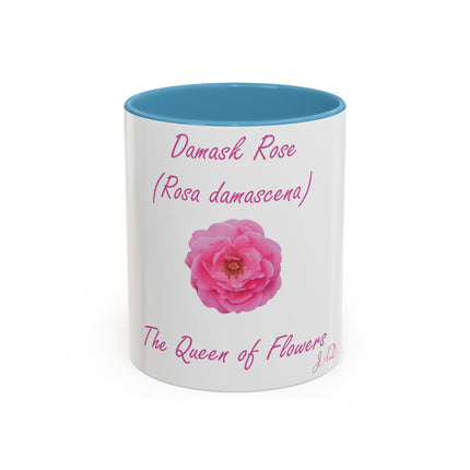 Damask Rose Accent Coffee Mug - The Queen of Flowers 11oz