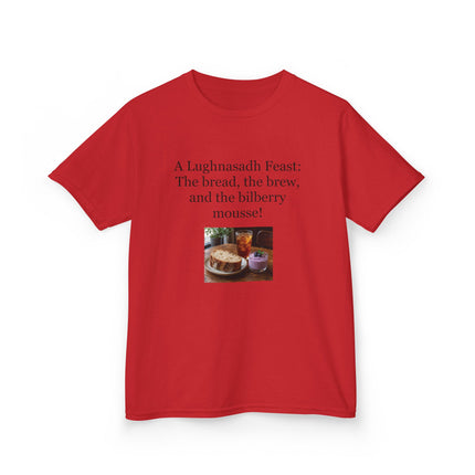 Lughnasadh  Kids Tee — “A Lughnasadh Feast: The bread, the brew, and the bilberry mousse!”