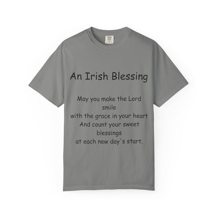 Unisex Garment-Dyed T-Shirt with Irish Blessing | Inspirational Quote Tee for Everyday Wear