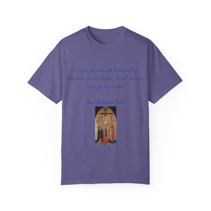 Saint Kolbe Marian Tee – Unisex Garment-Dyed Shirt on Faith & Family