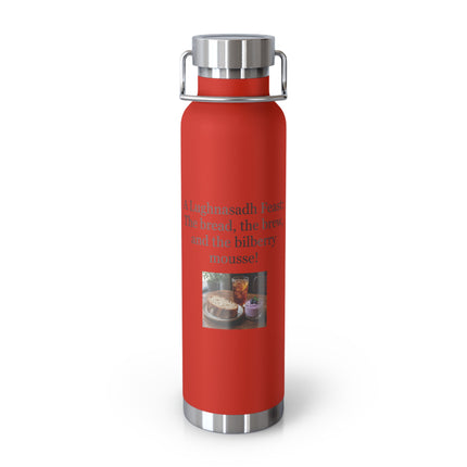 22oz Copper Vacuum Bottle – 'A Lughnasadh Feast' Bread, Brew & Bilberry Mousse Design