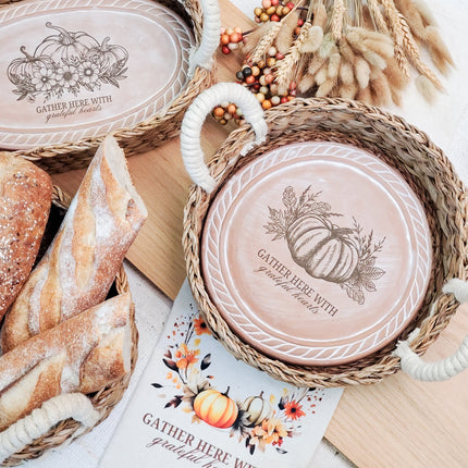 Bread Warmer & Basket - Pumpkin Round-2