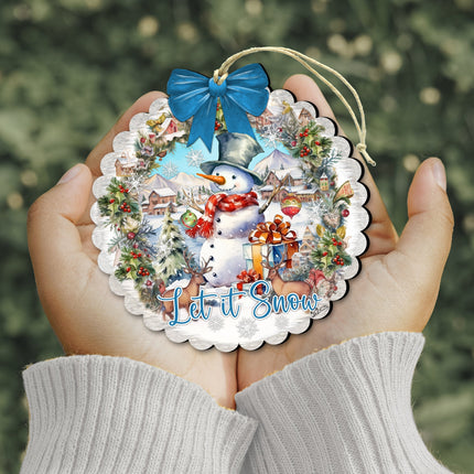 Let it Snow Wooden Ornaments by G. Debrekht Christmas Santa Snowman Decor - 933122-2
