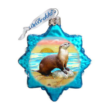 Sea Otter Mercury Glass Ornament by G. DeBrekht - Coastal Holiday Decor - 777377-4