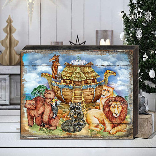 Noah's Ark Wooden Wall Art by G. DeBrekht - Nativity Holiday Decor - 8173521B-0