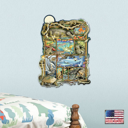 Reptiles Fish Amphibians Whimsical Wall Art by Laura Seeley - Love Family Kids Decor - 8513011-LS-1