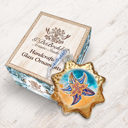 Coastal Christmas Ornaments - Mosaic Starfish Keepsake Glass Ornaments by G. Debrekht - Christmas Decor - 777410-4